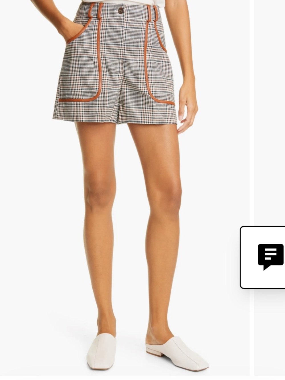 STAUD Amnesia Plaid High-Rise Shorts